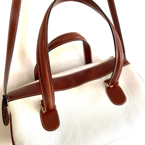 Bally Hand bag~ white and brown leather~